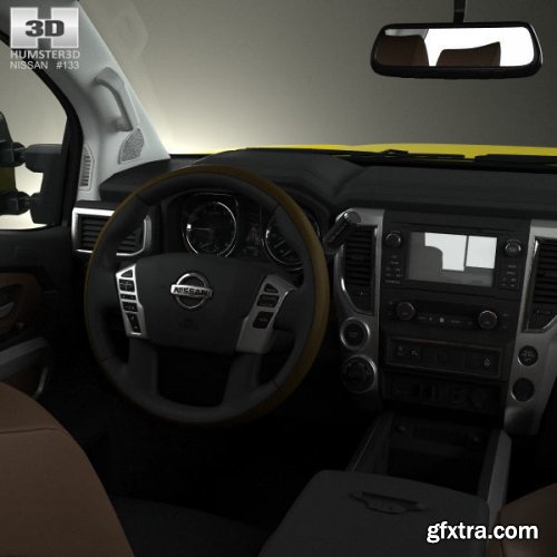 Nissan Titan Crew Cab XD Pro 4X with HQ interior 2016 3D model