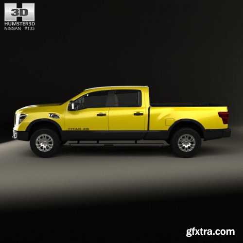 Nissan Titan Crew Cab XD Pro 4X with HQ interior 2016 3D model