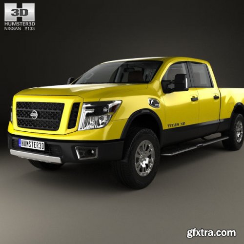 Nissan Titan Crew Cab XD Pro 4X with HQ interior 2016 3D model