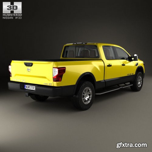 Nissan Titan Crew Cab XD Pro 4X with HQ interior 2016 3D model