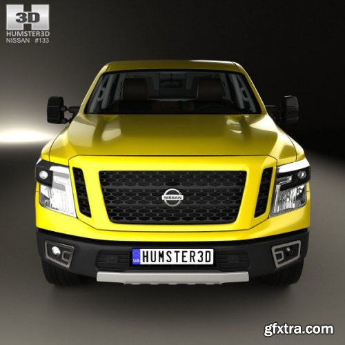 Nissan Titan Crew Cab XD Pro 4X with HQ interior 2016 3D model