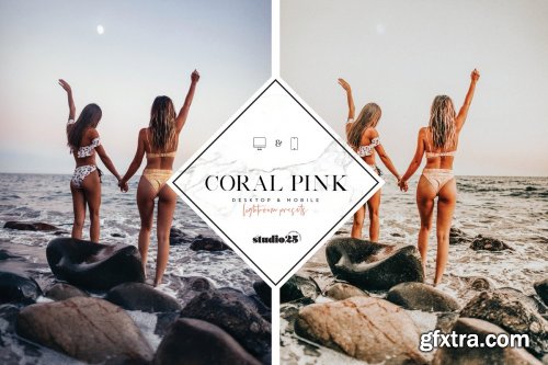 CreativeMarket - Coral pink lightroom preset 4007624