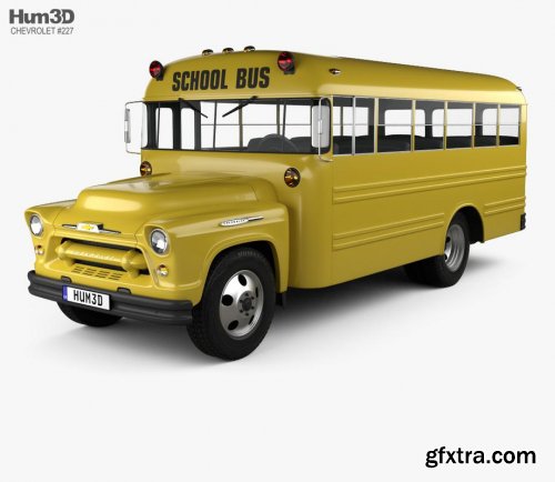 Chevrolet 4500 School Bus 1956 3D model