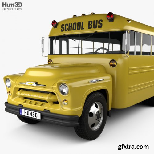 Chevrolet 4500 School Bus 1956 3D model