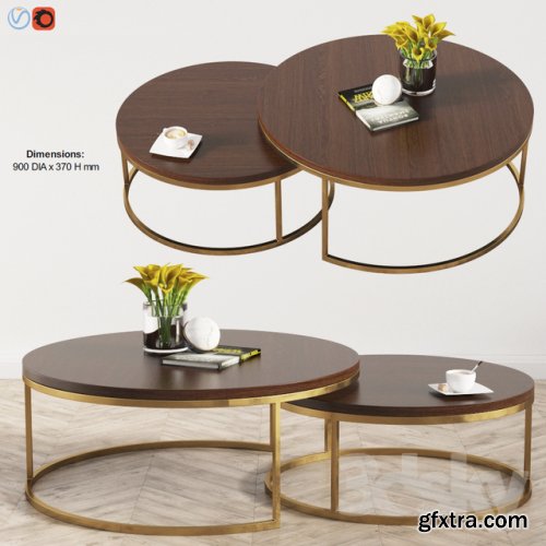  Kanta Nested Coffee Tables Boydblue 3D Model