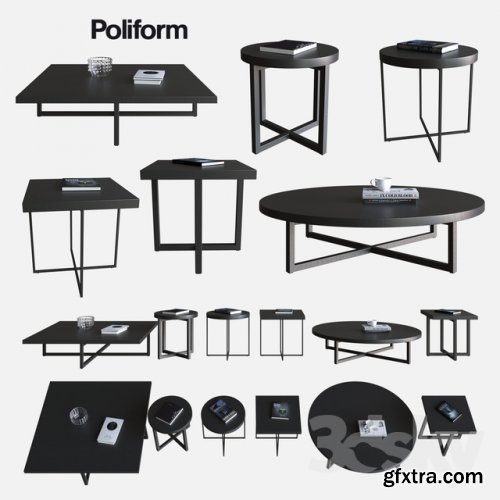 POLIFORM COFFEE TABLES YARD 3d Model