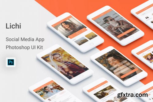 Lichi - Social Media UI Kit for Photoshop