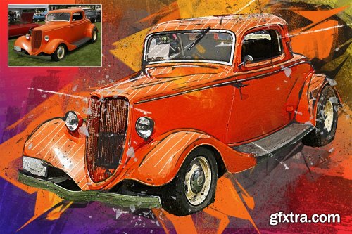 CreativeMarket - 4 in 1 Abstract Art Photoshop Action 4046990