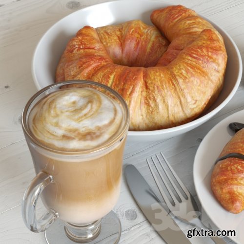 Breakfast with croissant 