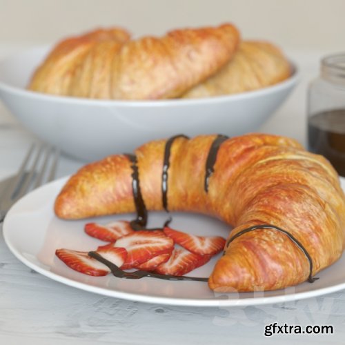 Breakfast with croissant 