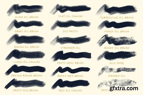 CreativeMarket - Oil Paint Brushes for Procreate 3514016