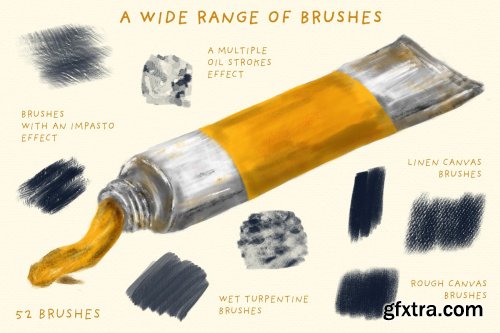 CreativeMarket - Oil Paint Brushes for Procreate 3514016