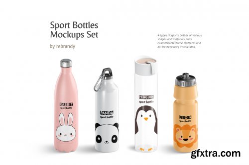 Sport Bottles Mockups Set