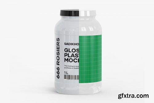 CreativeMarket - Glossy Plastic Jar Mockup 3997545