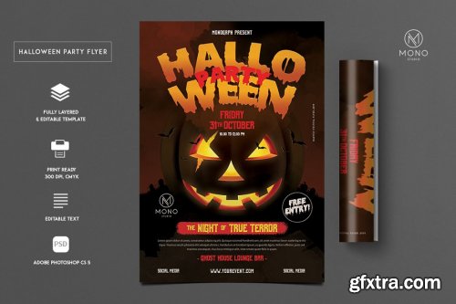 CreativeMarket - Halloween Party Flyer 4096445