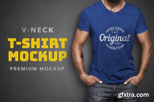 V-Neck T-Shirt Mockup