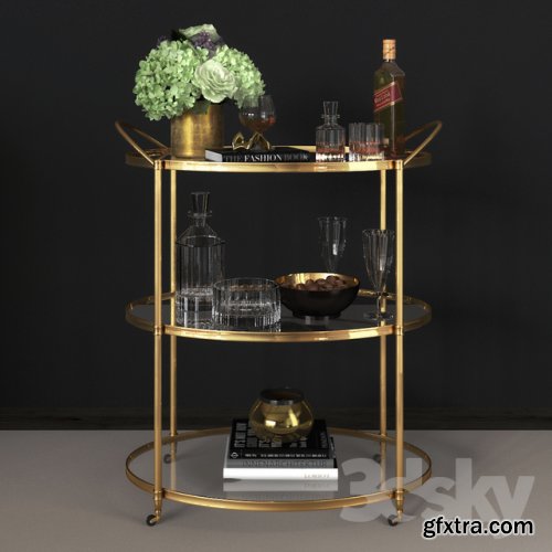 Arteriors - Connaught Bar Trolley 