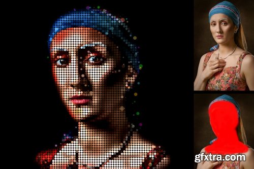 CreativeMarket - 4D Color Pixel Portrait Action 4066638