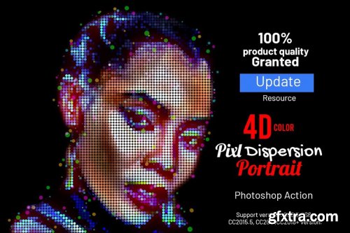 CreativeMarket - 4D Color Pixel Portrait Action 4066638