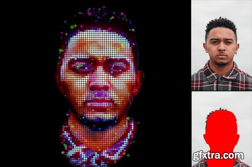 CreativeMarket - 4D Color Pixel Portrait Action 4066638