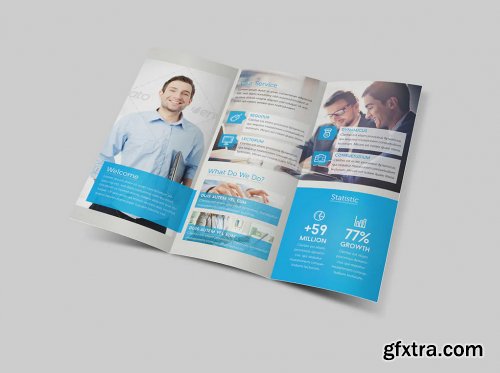 Blue Corporate Trifold