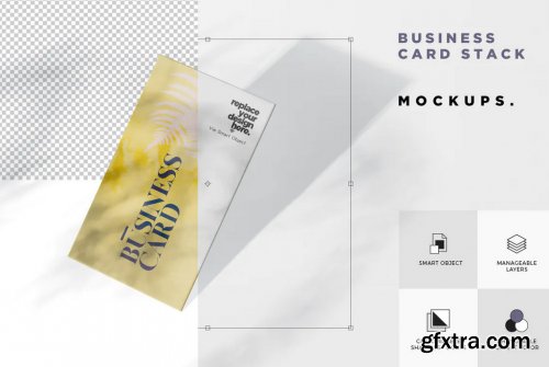 Business Card Stack Mockup in 90x50 Format