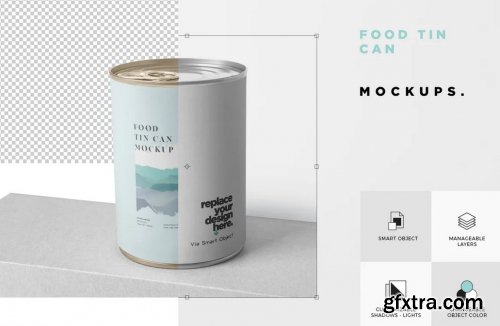 Food Tin Can Mockup