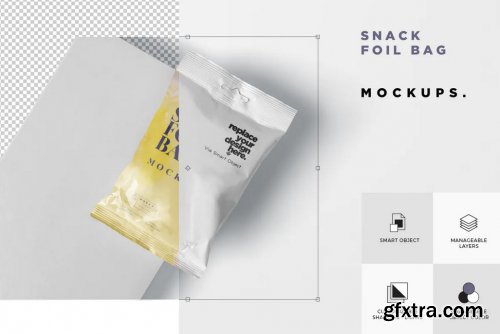 Snack Foil Bag Mockup - Slim Size