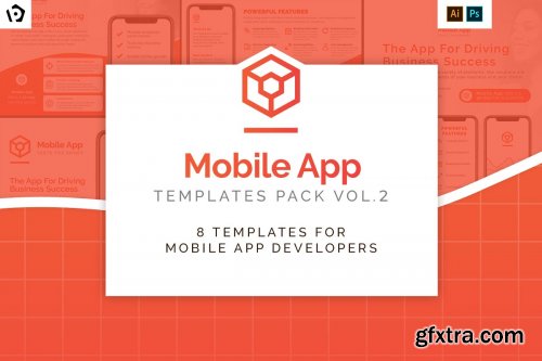 CreativeMarket - Mobile App Templates Pack v2 4017509