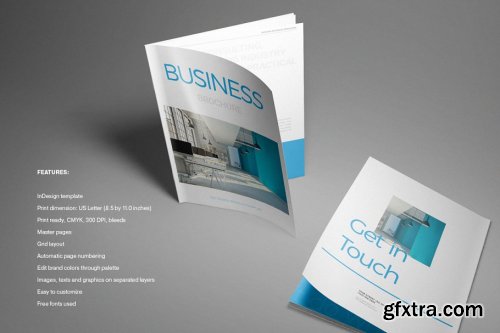 CreativeMarket - Blue Business Brochure 4140148