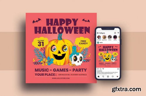 Halloween Festival Flyer & Instagram Post Design