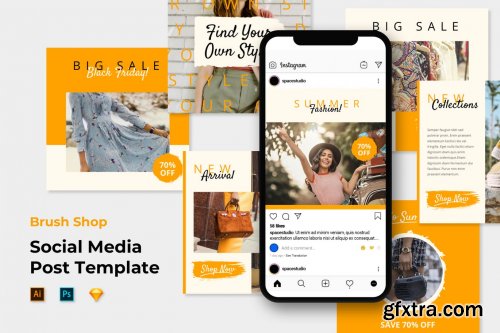 Brush Shop - Social Media Design Posts Templates