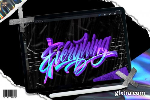 CreativeMarket - Lettering Brush For - PROCREATE 4140500