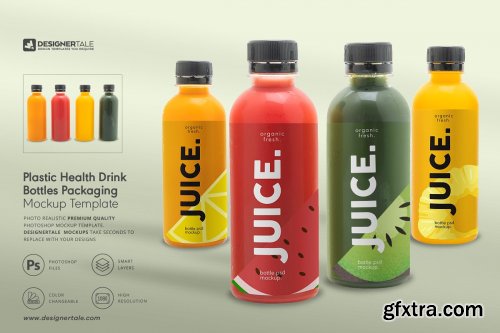 CreativeMarket - Health Drink Bottles Mockup 4131819