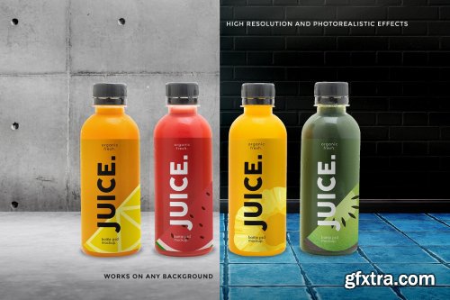 CreativeMarket - Health Drink Bottles Mockup 4131819