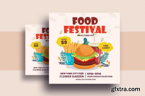 Food Festival Square Flyer & Instagram Post