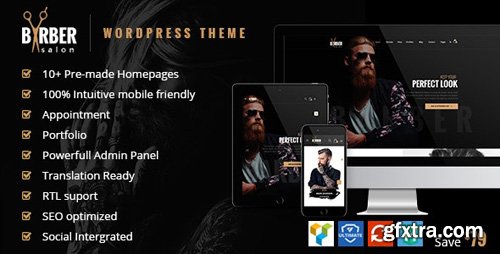 ThemeForest - Barber v1.2.2 - Hair, Tattoo & Beauty Salons WordPress Theme - 19707741