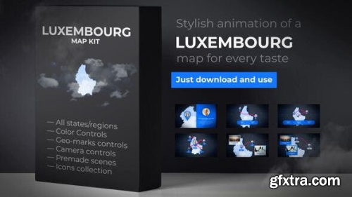 VideoHive Luxembourg Map - Grand Duchy of Luxembourg Map Kit 24726531