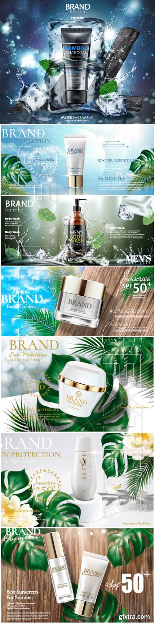 Brand cosmetic design, foundation banner ads