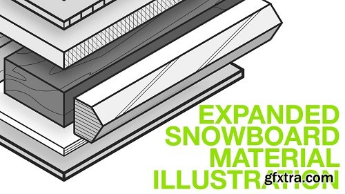 Expanded Snowboard Material Illustration