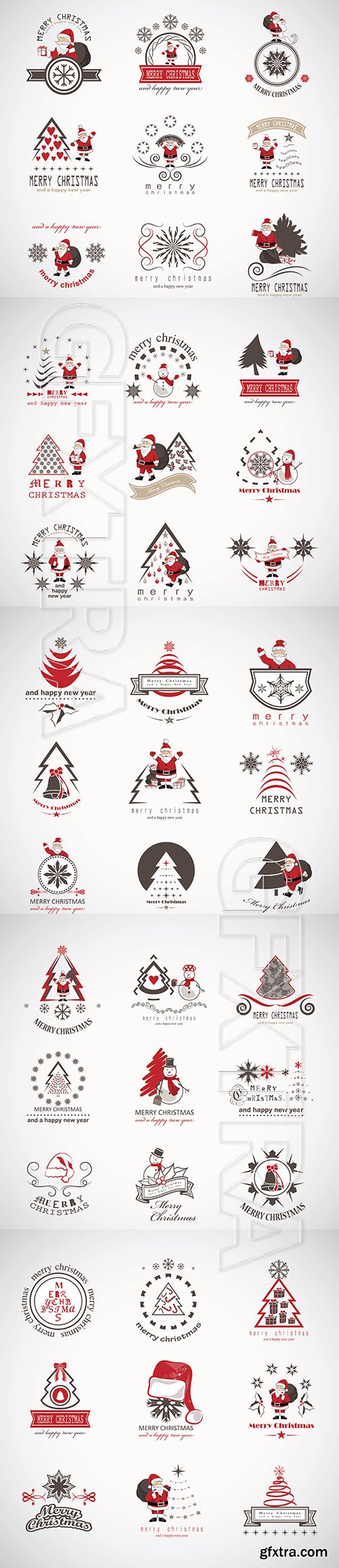 Christmas icons and elements set