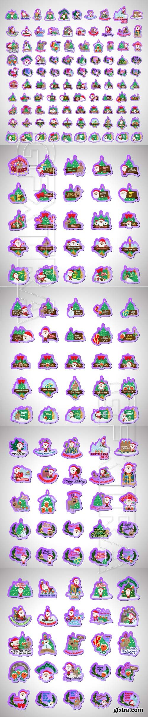 Christmas icons and elements vector set