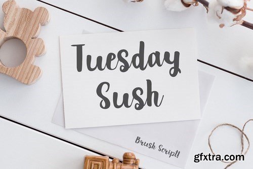 CM - Tuesday Sush - Brush Script Font 4162356