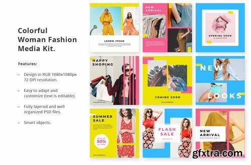 Social Media Kit Colorfull Fashion