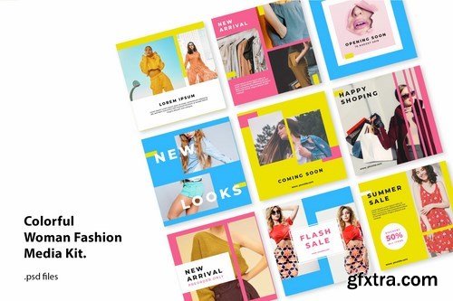 Social Media Kit Colorfull Fashion