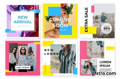 Social Media Kit Colorful Fashion Woman