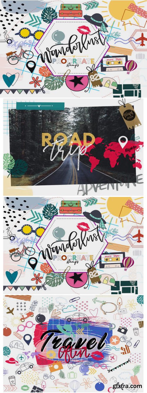 Wanderlust Stamp Pack for Procreate 1805839