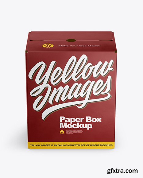 Textured Paper Box Mockup - Front View 49886