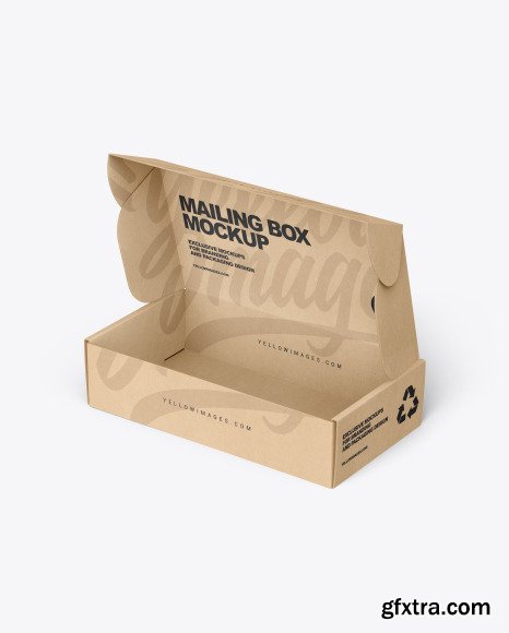 Opened Kraft Paper Mailing Box Mockup 49903