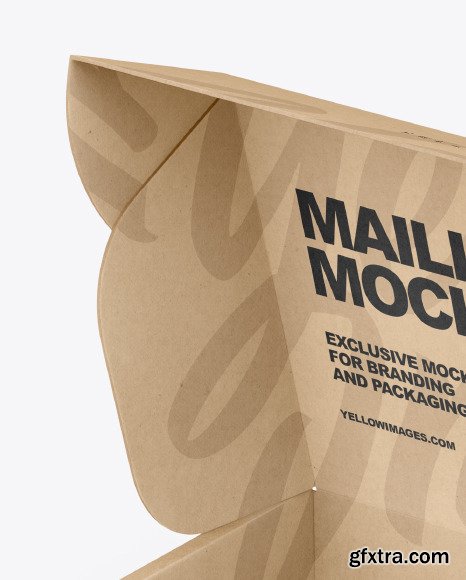 Opened Kraft Paper Mailing Box Mockup 49903